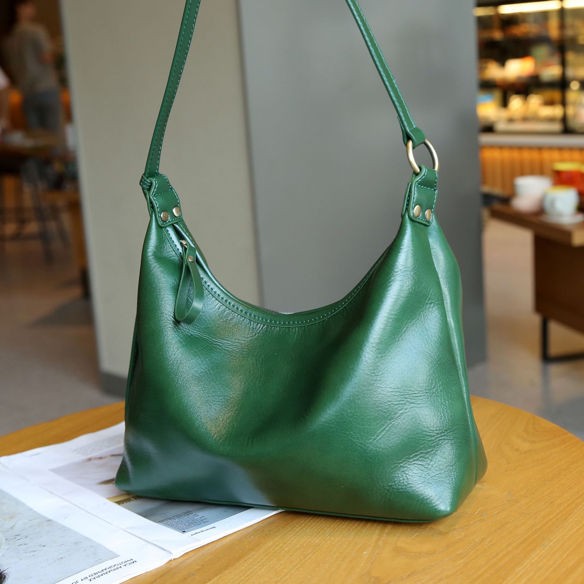Leather All-match medium size Women's shoulder Bag