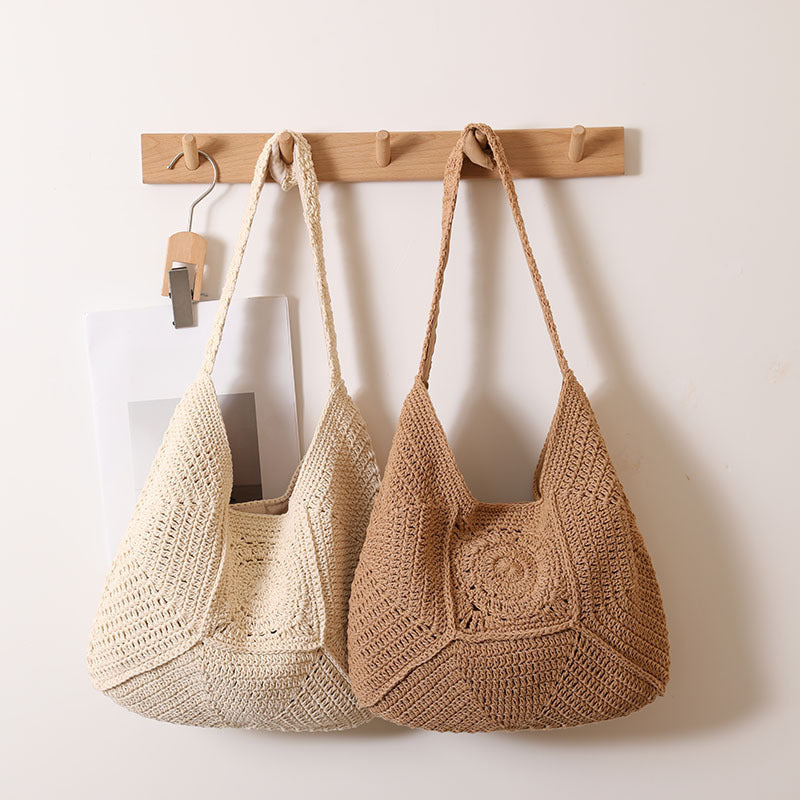 Large Capacity Cotton Braided Shoulder Bag