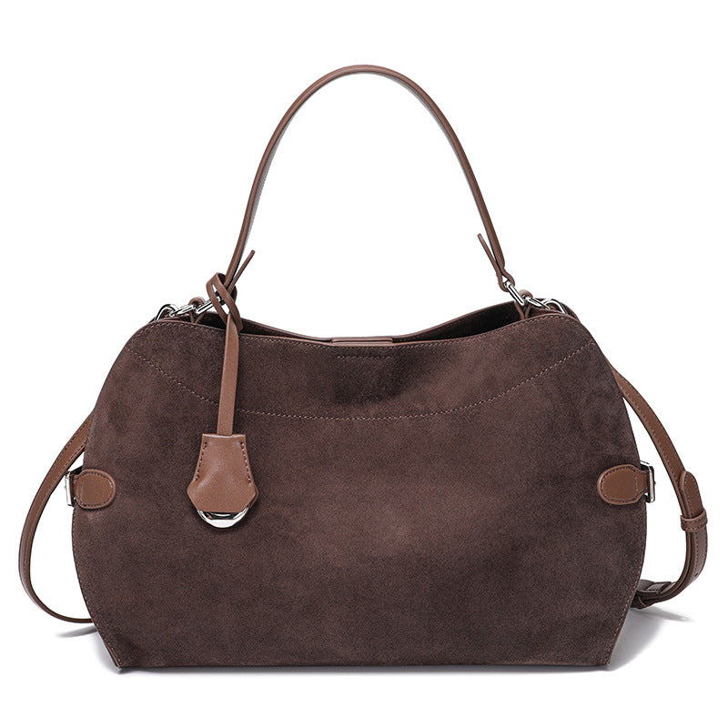 Genuine Deer Suede Brushed Handbag - Nomade Code