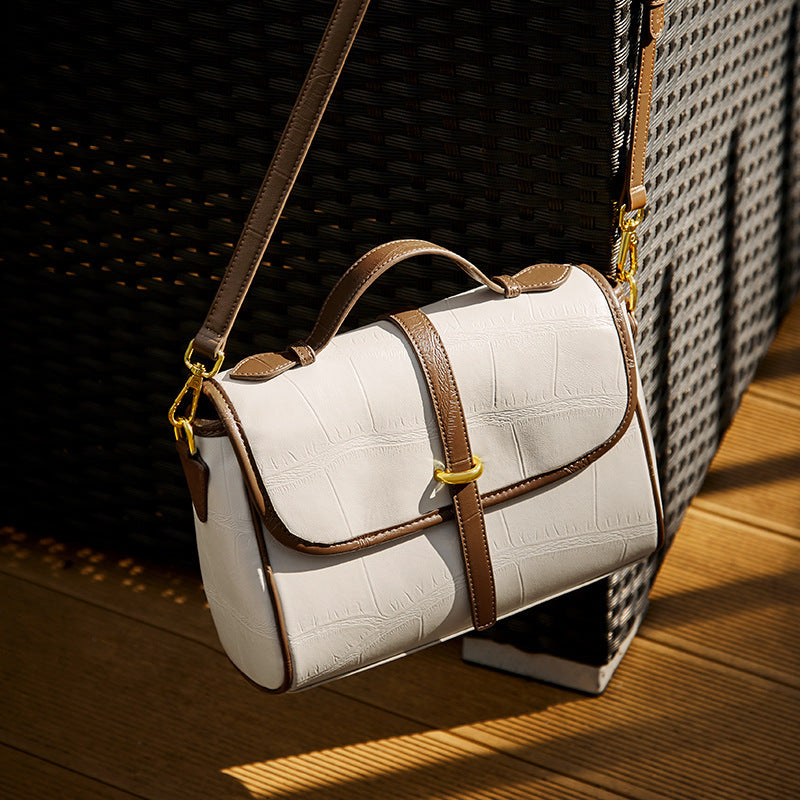 Sac à bandoulière portable en cuir véritable tendance