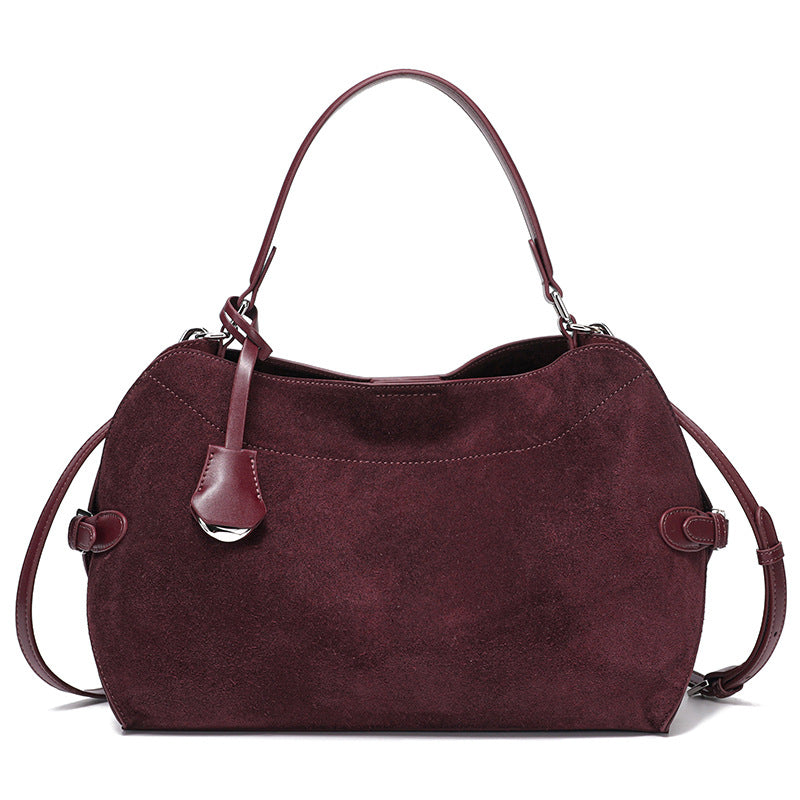 Genuine Deer Suede Brushed Handbag - Nomade Code
