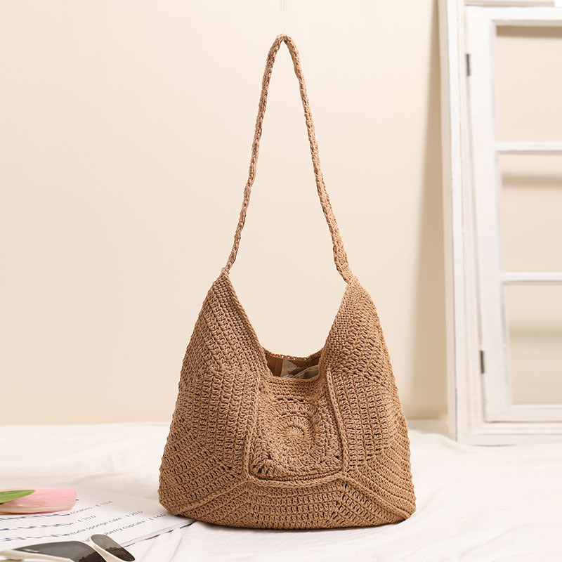Large Capacity Cotton Braided Shoulder Bag