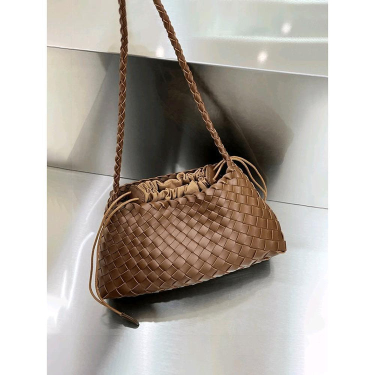 Authentic Leather Weave Shoulder Bag
