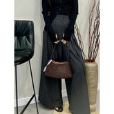 Authentic Leather Weave Shoulder Bag