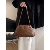 Authentic Leather Weave Shoulder Bag