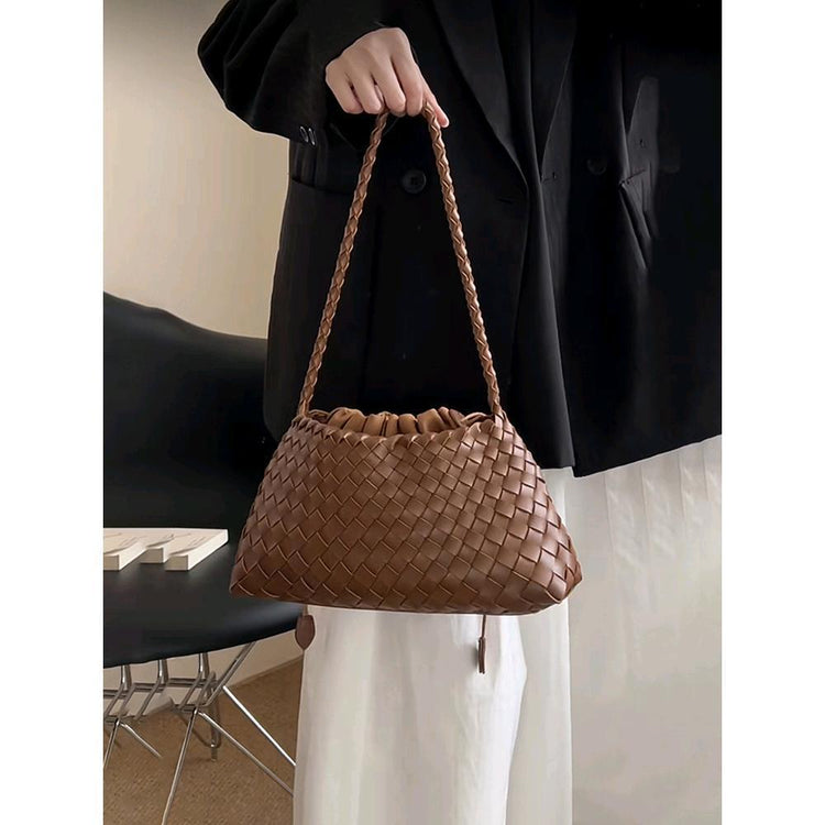 Authentic Leather Weave Shoulder Bag