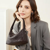 Authentic Leather Woven Handbag – Minimalist & Chic