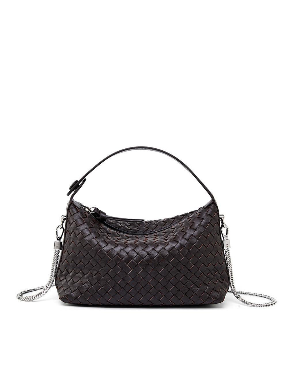 Authentic Leather Woven Handbag – Minimalist & Chic