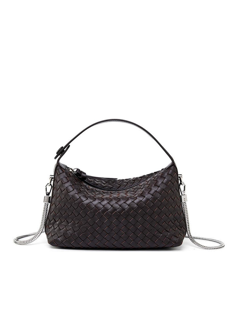 Authentic Leather Woven Handbag – Minimalist & Chic