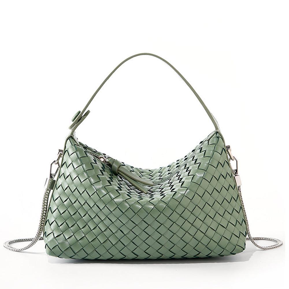Authentic Leather Woven Handbag – Minimalist & Chic