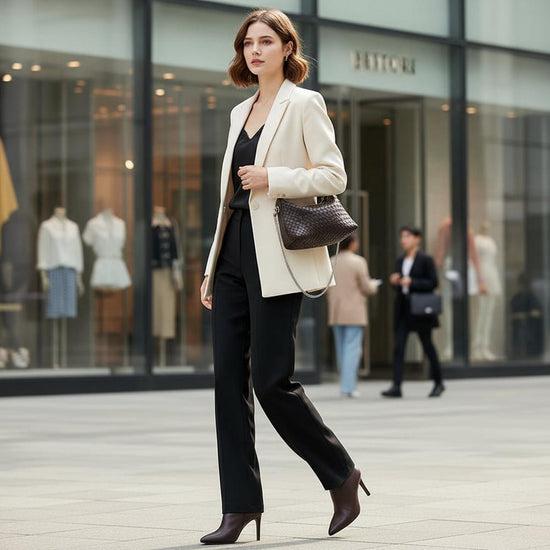 Authentic Leather Woven Handbag – Minimalist & Chic