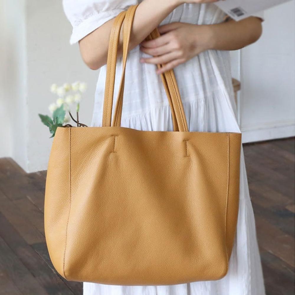 Bahija Simple Leather Tote – Classic, Timeless Elegance