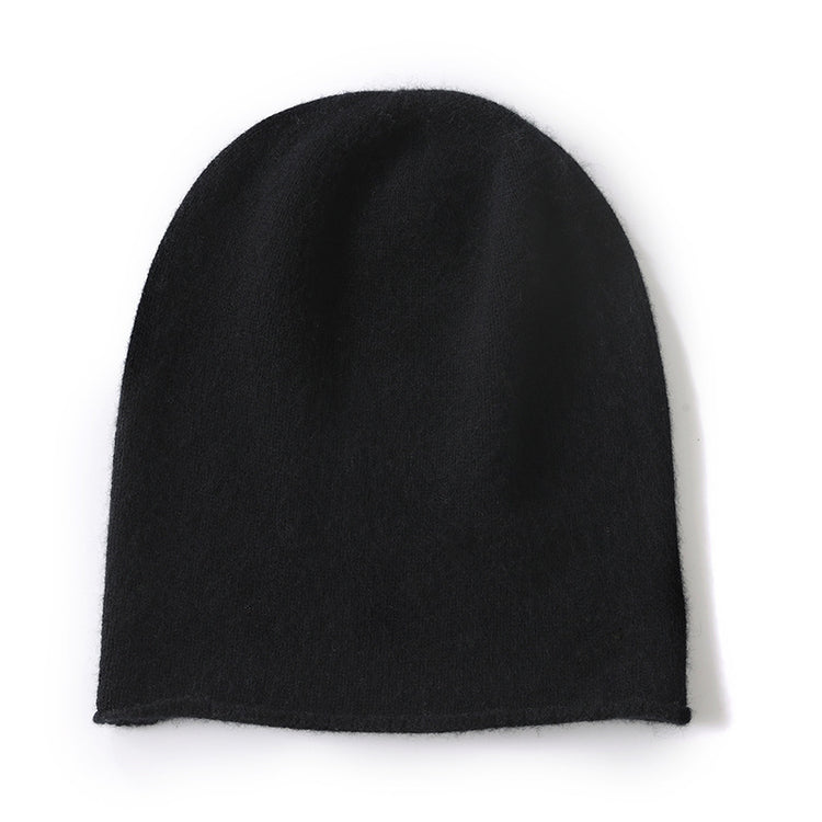 Cashmere Curled Brim Knitted Hat