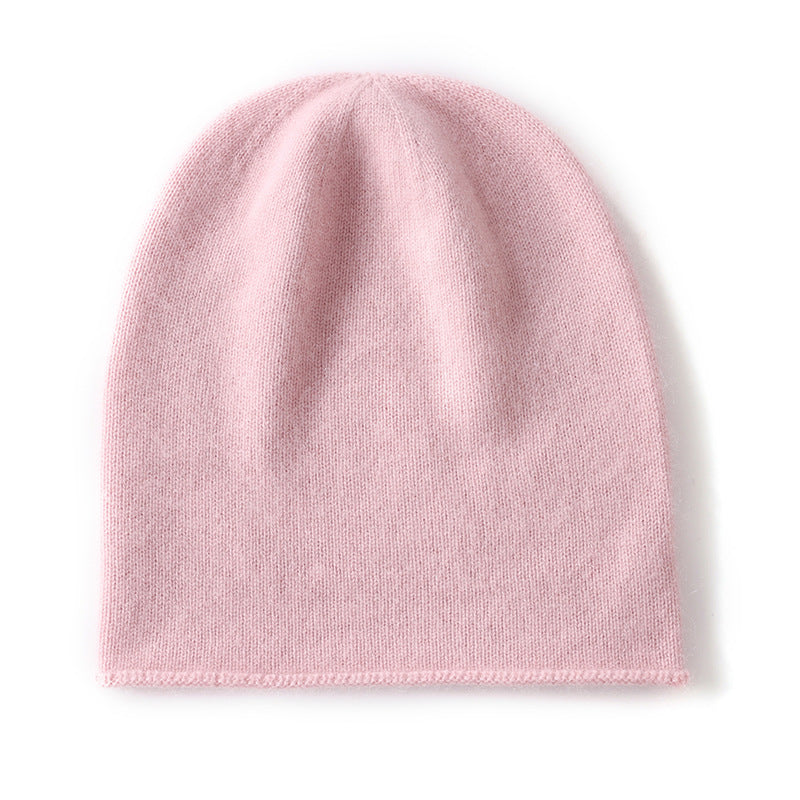Cashmere Curled Brim Knitted Hat