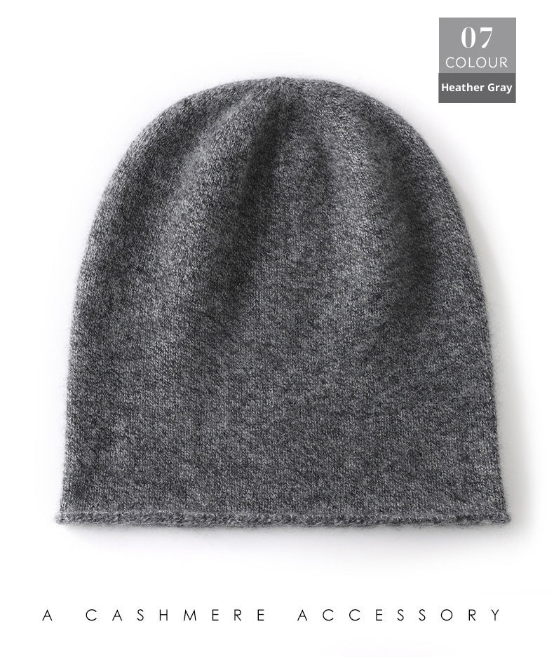 Cashmere Curled Brim Knitted Hat