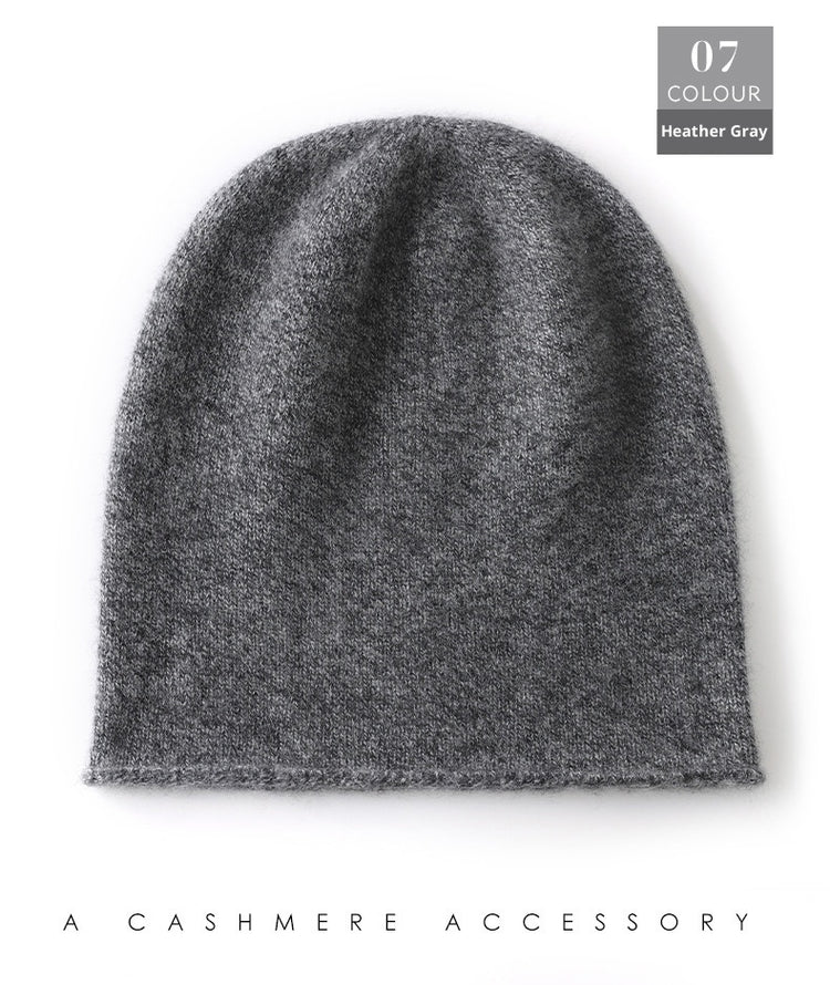 Cashmere Curled Brim Knitted Hat