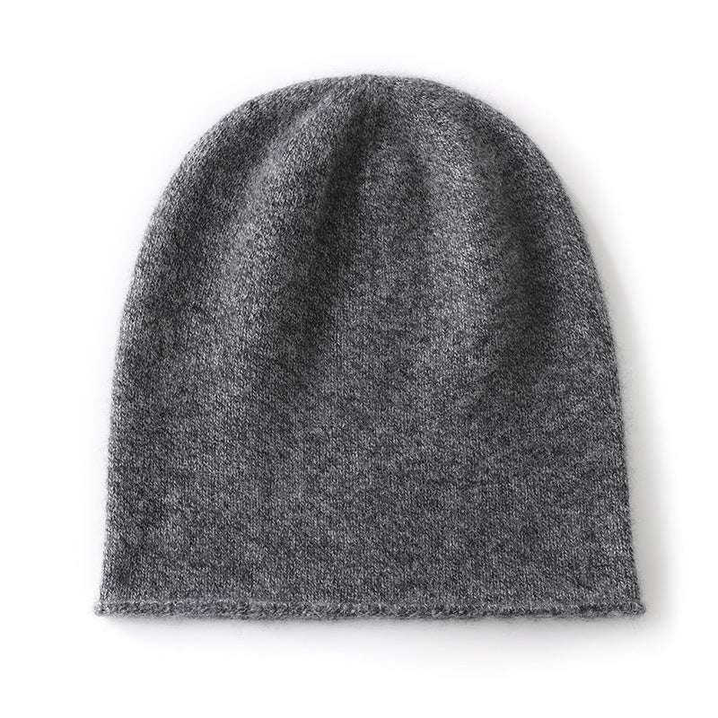 Cashmere Curled Brim Knitted Hat