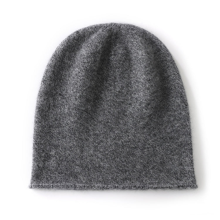 Cashmere Curled Brim Knitted Hat