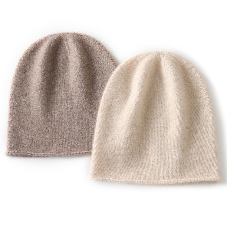 Cashmere Curled Brim Knitted Hat