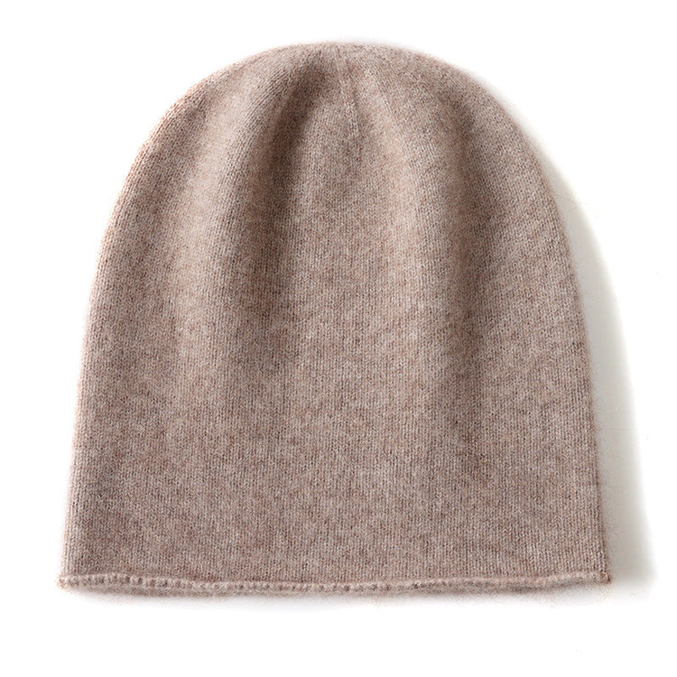 Cashmere Curled Brim Knitted Hat