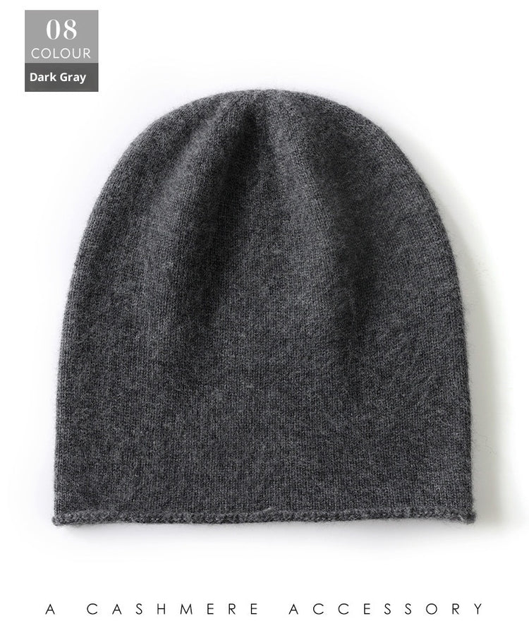 Cashmere Curled Brim Knitted Hat