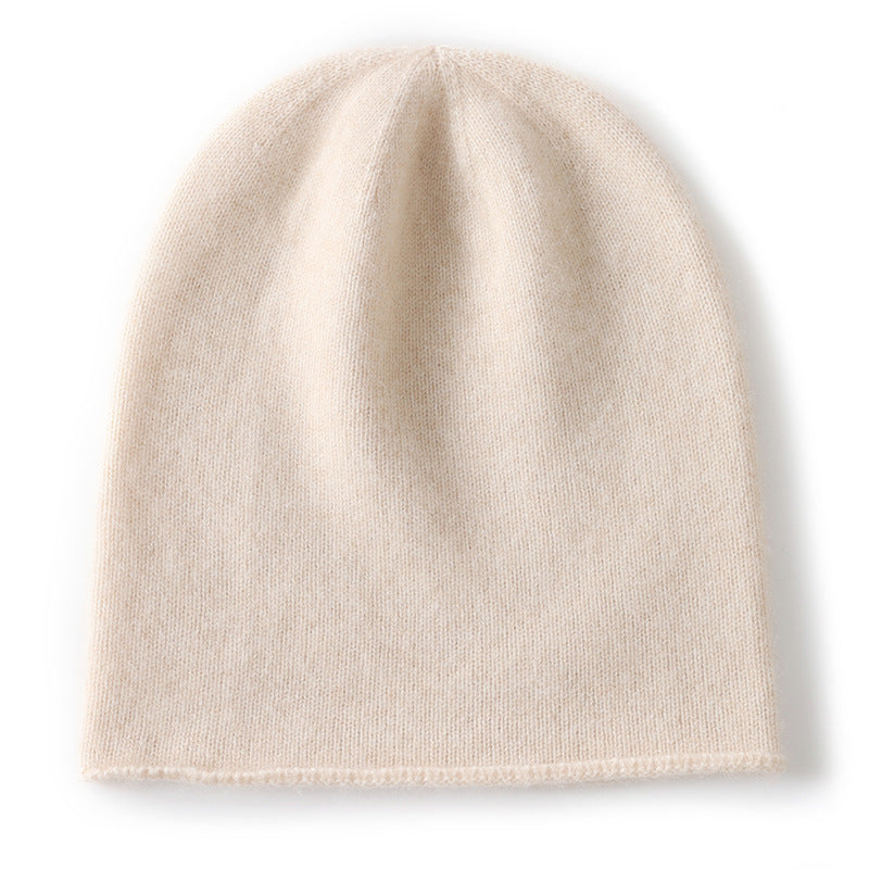 Cashmere Curled Brim Knitted Hat