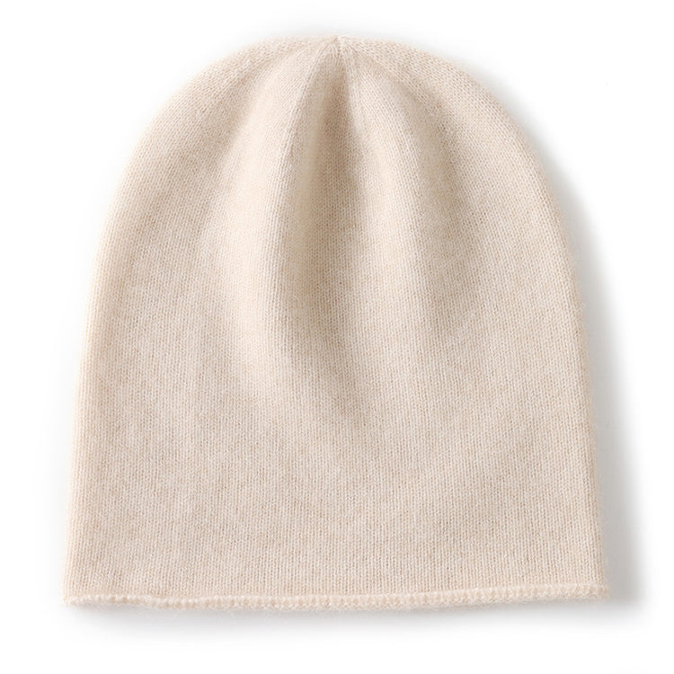 Cashmere Curled Brim Knitted Hat