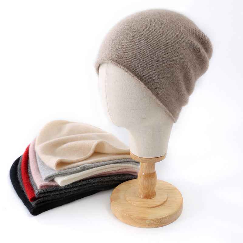 Cashmere Curled Brim Knitted Hat