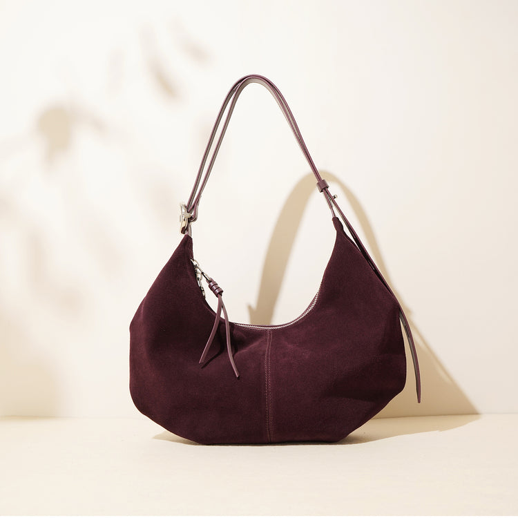 Casual suede shoulder bag
