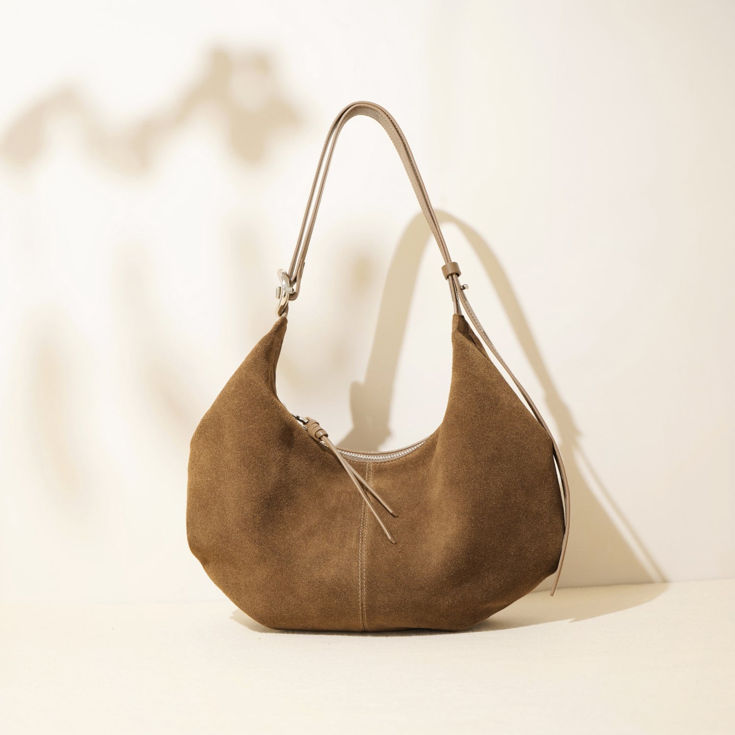 Casual suede shoulder bag