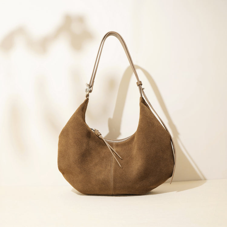 Casual suede shoulder bag