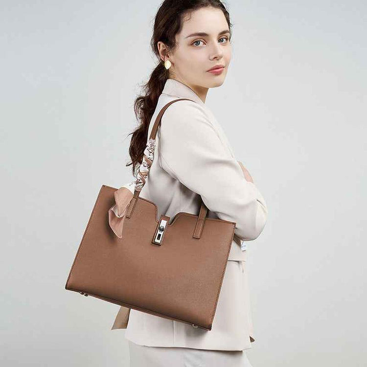 Cowhide Casual Tote Bag