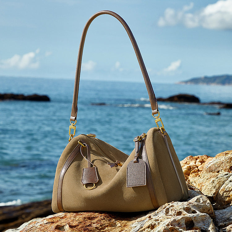 Deerskin Suede Crossbody Shoulder Bag