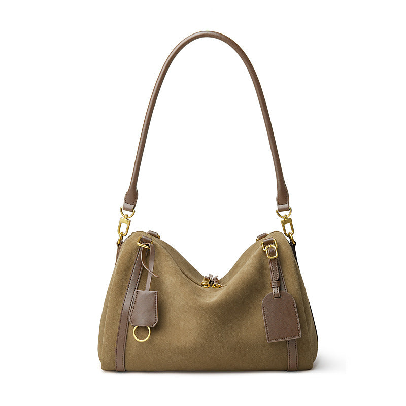 Deerskin Suede Crossbody Shoulder Bag
