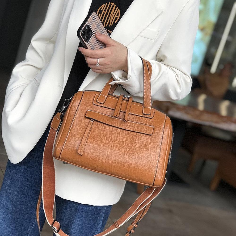 Elegant Boston Lychee Pattern Handbag