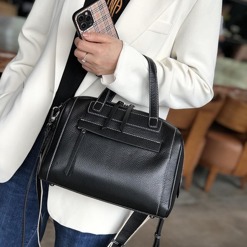 Elegant Boston Lychee Pattern Handbag