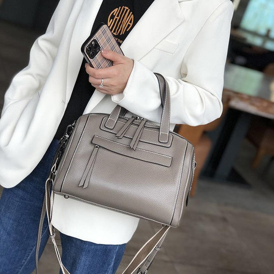 Elegant Boston Lychee Pattern Handbag