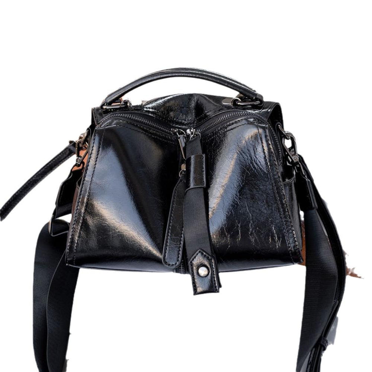 First Layer Oil Wax Cowhide Crossbody Bag