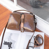 First Layer Oil Wax Cowhide Crossbody Bag