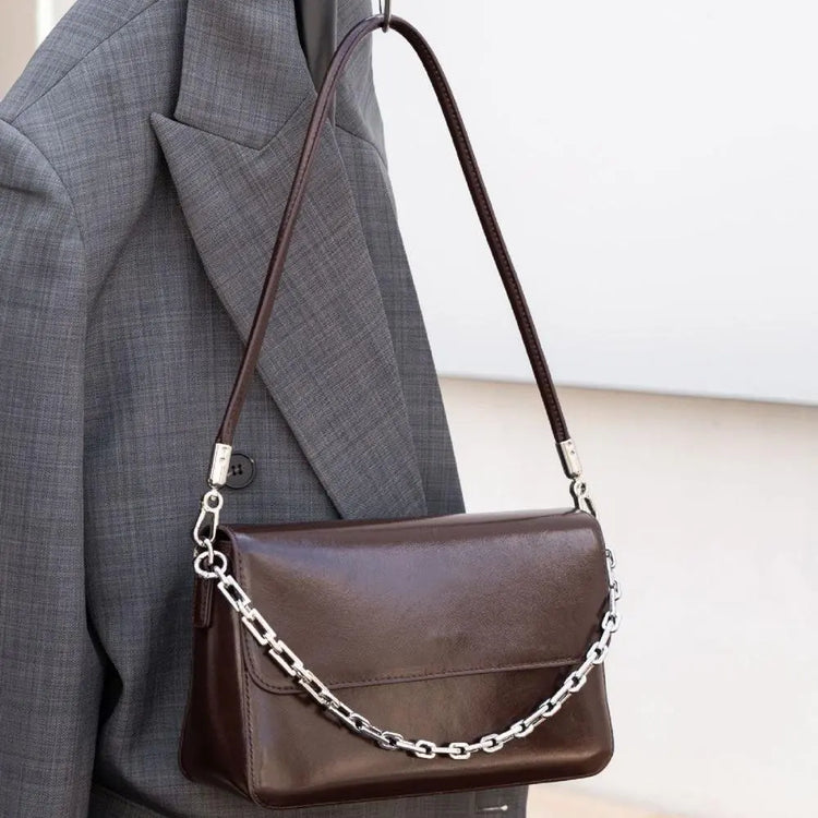 First Layer Oil Wax Leather shoulder Bag