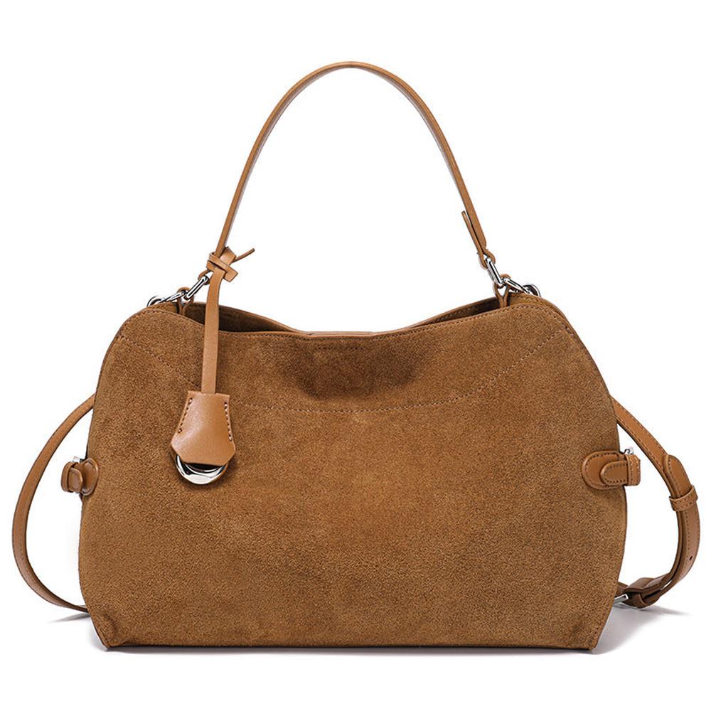 Genuine Deer Suede Brushed Handbag