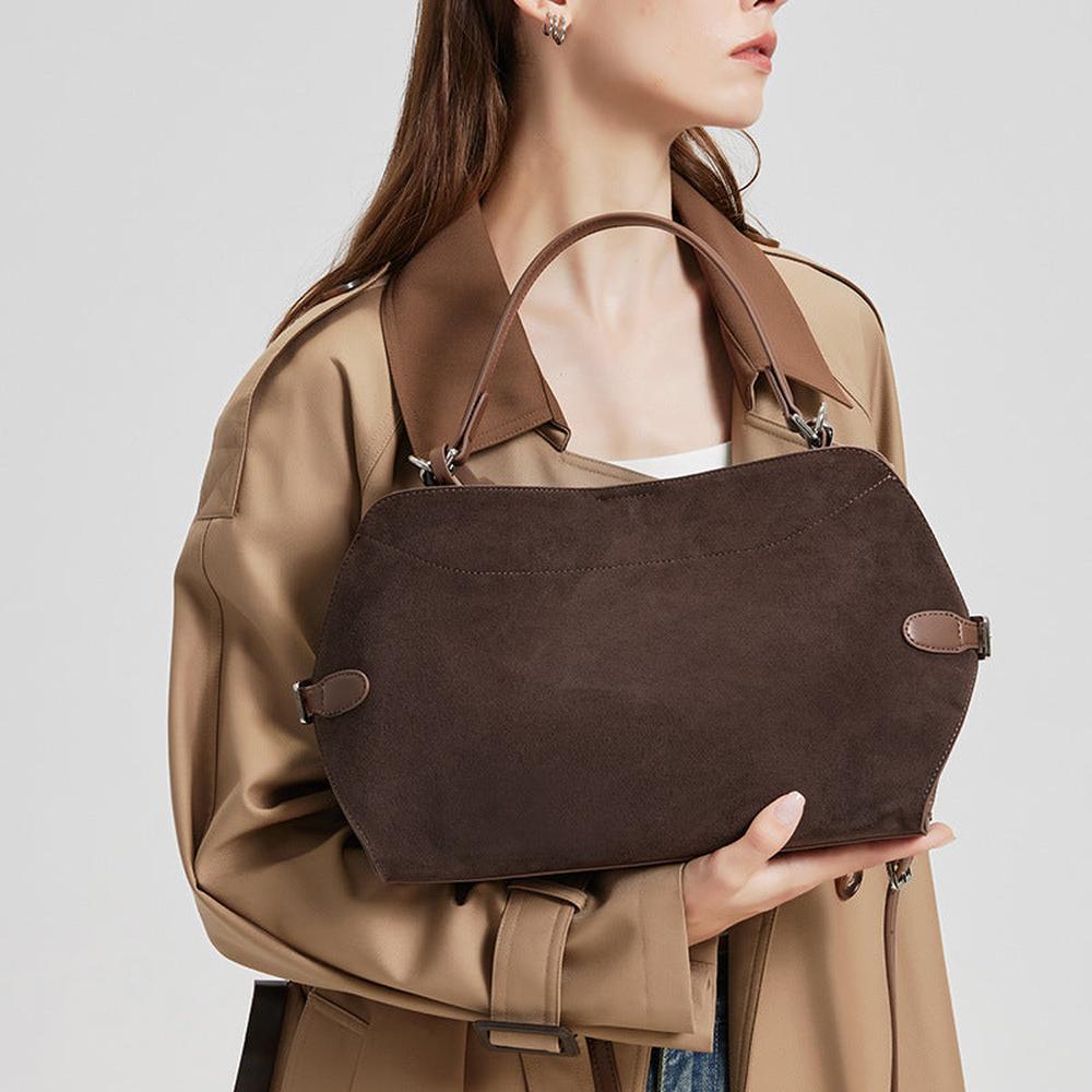 Genuine Deer Suede Brushed Handbag