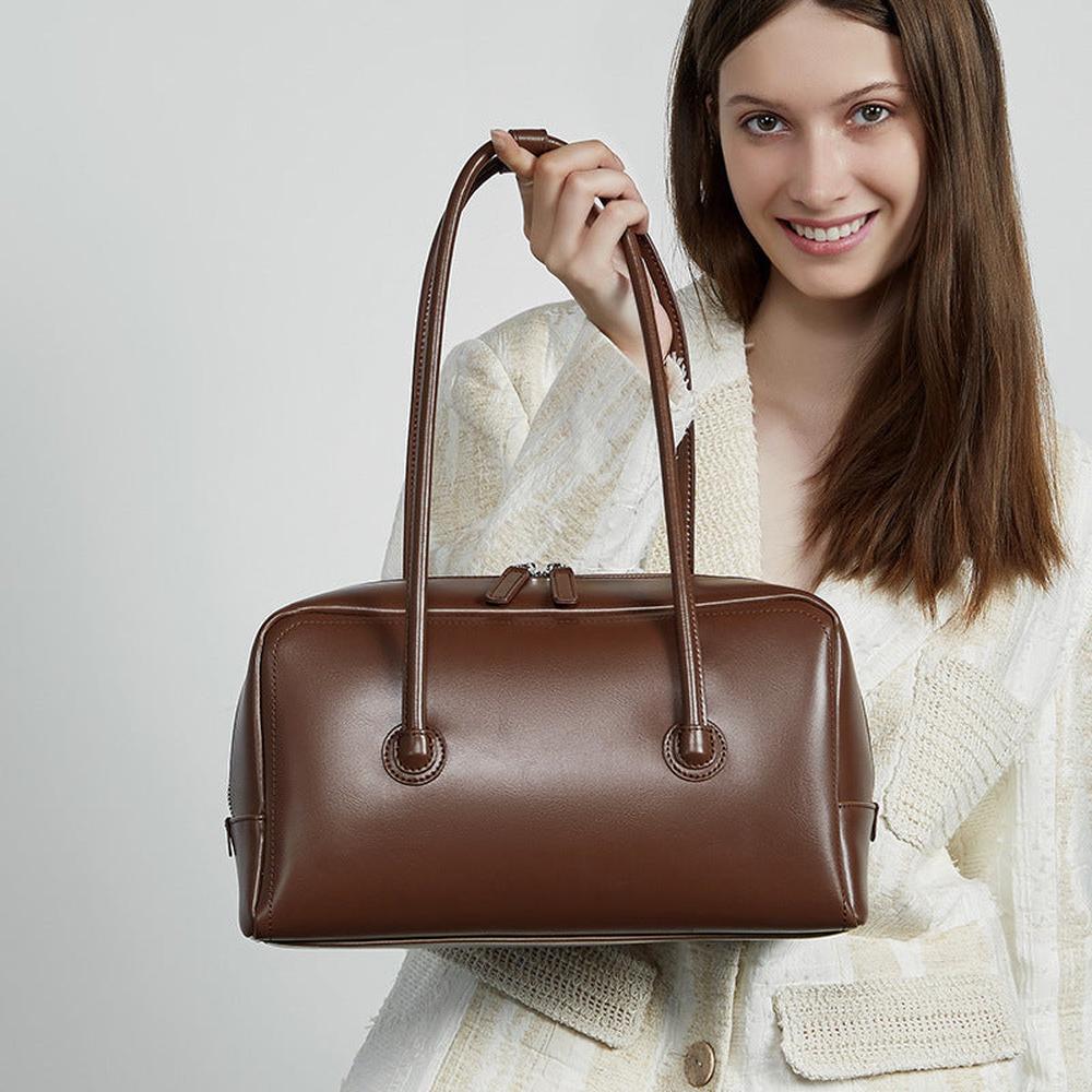 Genuine Leather Boston Shoulder Bag