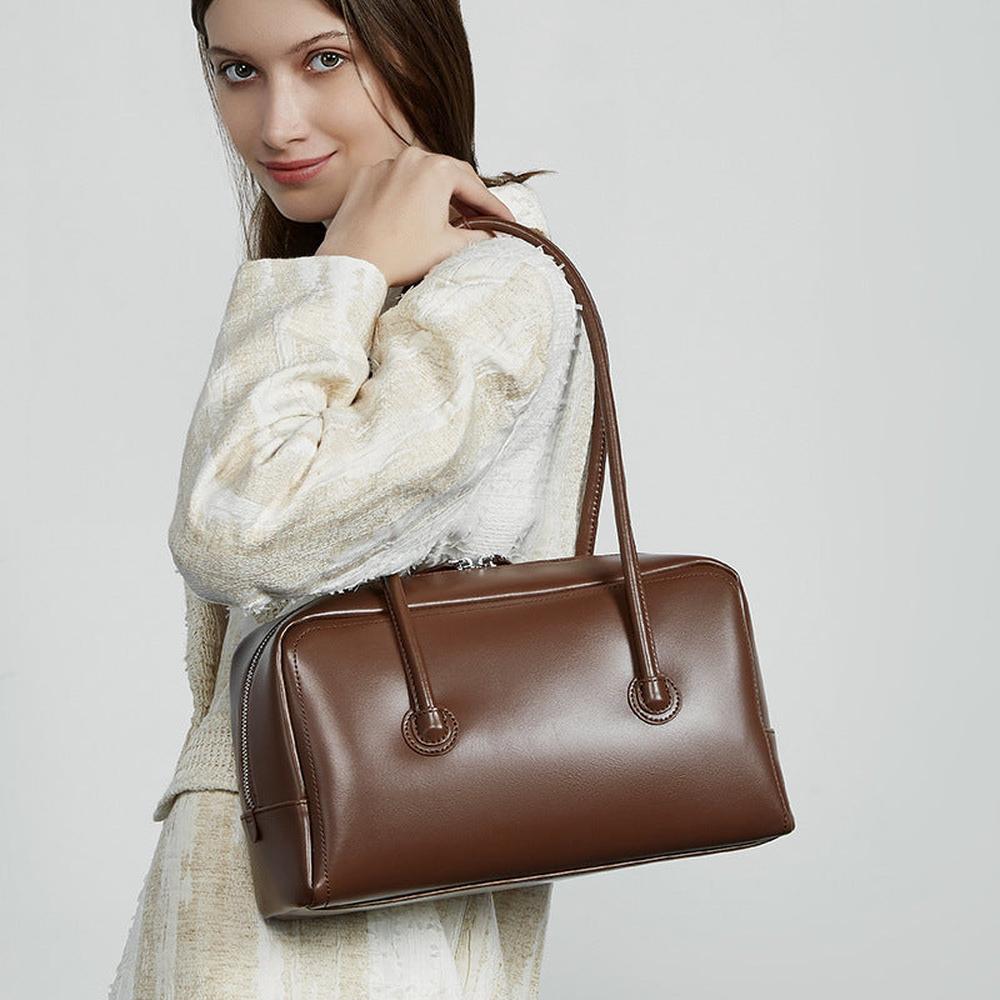 Genuine Leather Boston Shoulder Bag