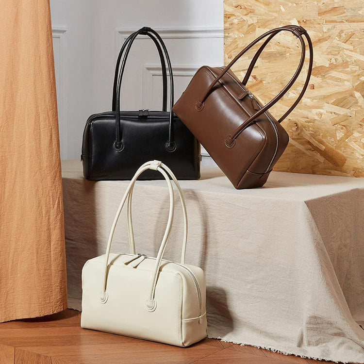 Genuine Leather Boston Shoulder Bag