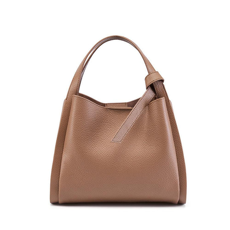 Genuine Leather Portable Crossbody Bucket Bag