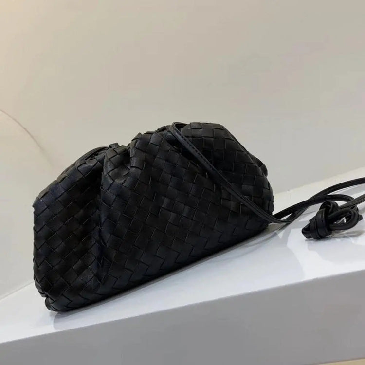 Genuine Leather Sheepskin Woven Shoulder Bag