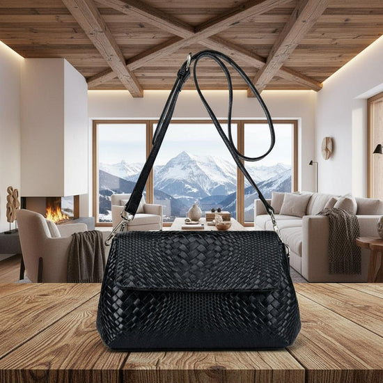 Genuine textured Leather large capacity Crossbody Bag