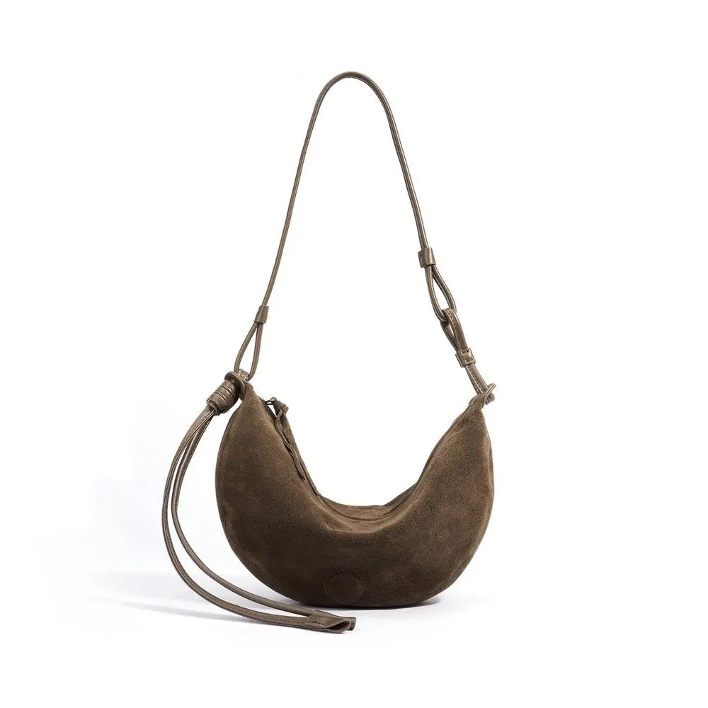 Half Moon Sheepskin Retro Shoulder Bag