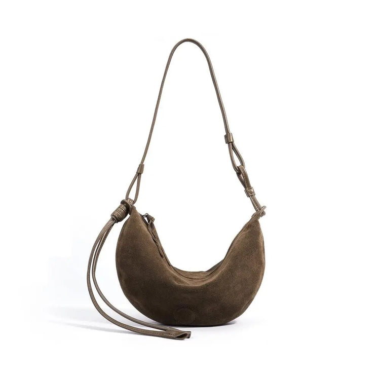 Half Moon Sheepskin Retro Shoulder Bag